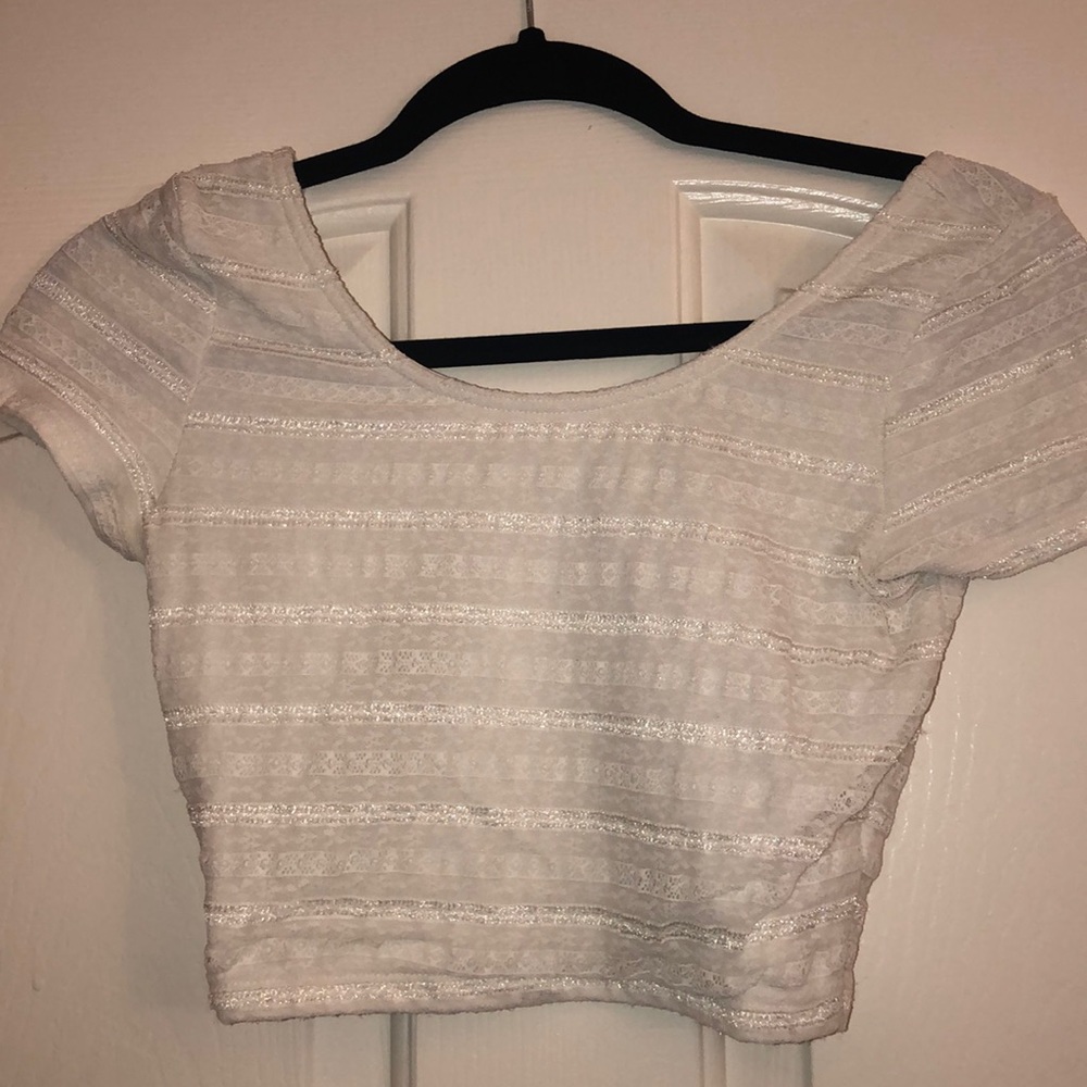 White Lace Crop Top